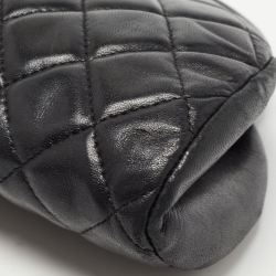 Pre Owned Chanel Black Quilted Leather Timeless Classic Clutch