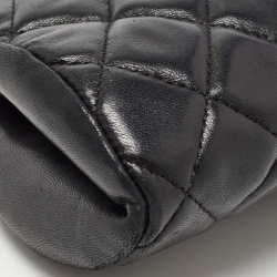 Pre Owned Chanel Black Quilted Leather Timeless Classic Clutch