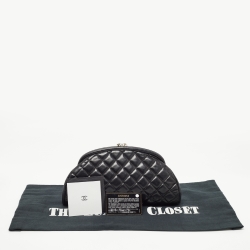 Pre Owned Chanel Black Quilted Leather Timeless Classic Clutch