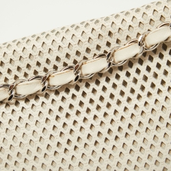 Pre Owned Chanel Off White Perforated Leather Up in the Air Flap Bag