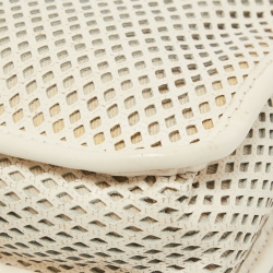 Pre Owned Chanel Off White Perforated Leather Up in the Air Flap Bag