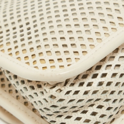 Pre Owned Chanel Off White Perforated Leather Up in the Air Flap Bag