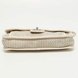 Pre Owned Chanel Off White Perforated Leather Up in the Air Flap Bag