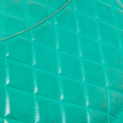 Pre Owned Chanel Green Quilted Lambskin Leather Maxi Classic Double Flap Bag