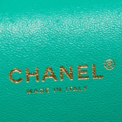 Pre Owned Chanel Green Quilted Lambskin Leather Maxi Classic Double Flap Bag