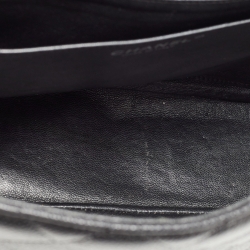 Pre Owned Chanel Black Quilted Caviar Leather Jumbo Classic Single Flap Bag