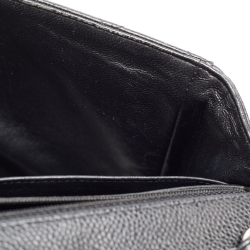 Pre Owned Chanel Black Quilted Caviar Leather Jumbo Classic Single Flap Bag