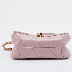 Pre Owned Chanel Pink Quilted Leather Mini Color Match Flap Bag