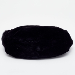 Pre Owned Chanel Black Lapin Rabbit Fur Shoulder Bag