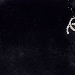 Pre Owned Chanel Black Lapin Rabbit Fur Shoulder Bag