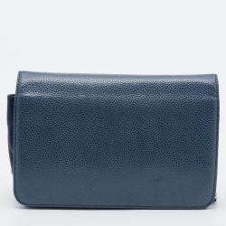 Chanel Blue Caviar Leather Wallet On Chain