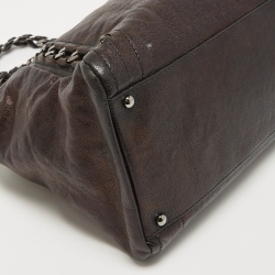 Pre Owned Chanel Black Leather Modern Chain East/West Tote 