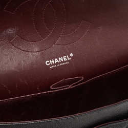 Pre Owned Chanel Black Quilted Caviar Leather Jumbo Classic Double Flap Bag