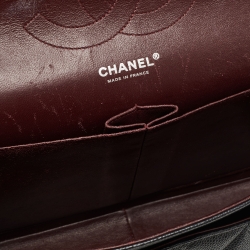 Pre Owned Chanel Black Quilted Caviar Leather Jumbo Classic Double Flap Bag