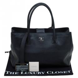 Pre Owned Chanel Black Leather Cerf Shopper Tote