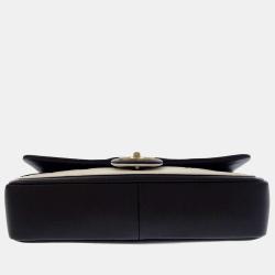 Chanel White/Black Lambskin vintage flap bag