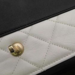 Chanel White/Black Lambskin vintage flap bag