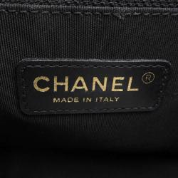 Chanel White/Black Lambskin vintage flap bag