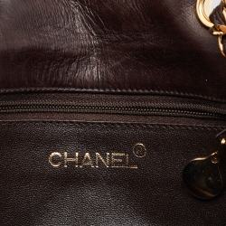 Pre Owned Chanel Brown Quilted Leather Vintage Flap Shoulder Bag