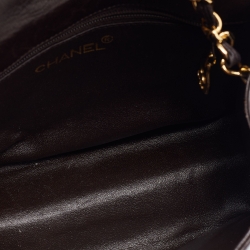 Pre Owned Chanel Brown Quilted Leather Vintage Flap Shoulder Bag