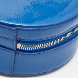 Pre Owned Chanel Blue Patent Leather Round as Earth Bag