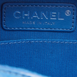 Pre Owned Chanel Blue Patent Leather Round as Earth Bag