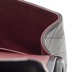 Pre Owned Chanel Black Quilted Caviar Leather Jumbo Classic Double Flap Bag