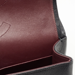 Pre Owned Chanel Black Quilted Caviar Leather Jumbo Classic Double Flap Bag