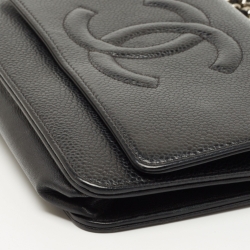 Pre Owned Chanel Black Caviar Leather CC Timeless Wallet on Chain