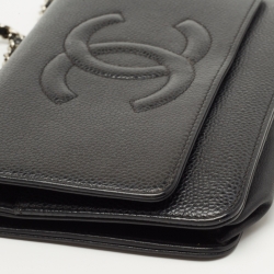 Pre Owned Chanel Black Caviar Leather CC Timeless Wallet on Chain