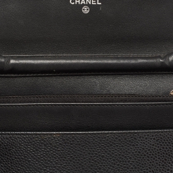 Pre Owned Chanel Black Caviar Leather CC Timeless Wallet on Chain
