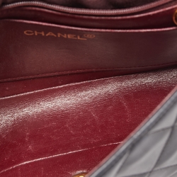 Pre Owned Chanel Black Quilted Leather Diana Flap Bag
