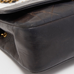 Pre Owned Chanel Black Quilted Leather Diana Flap Bag