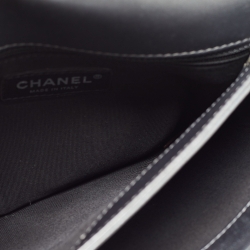 Pre Owned Chanel Metallic Grey Quilted Leather Retro Label Flap Bag