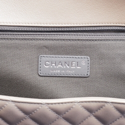Pre Owned Chanel Pearl Beige Quilted Leather Boy Accordion Flap Bag