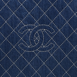 Chanel Blue Quilted Denim and Leather Coco Case Trolley
