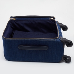 Chanel Blue Quilted Denim and Leather Coco Case Trolley