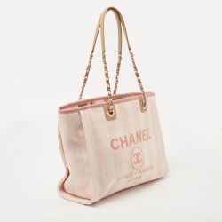 مملوكة مسبقًا  حقيبة يد شوبر شانيل دياوفيل جلد وكانفاس رصاص�ية متوسطة