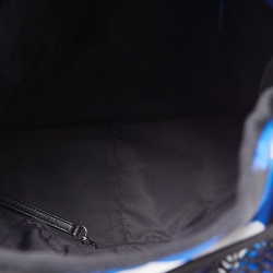 Pre Owned Chanel Black/Blue Printed Nylon Airline Backpack