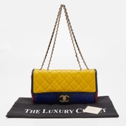 Pre Owned Chanel Multicolor Quilted Leather Medium Graphic Flap Bag