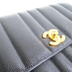 Pre Owned Chanel Black Caviar Vertical Quilt Mademoiselle Flap Bag