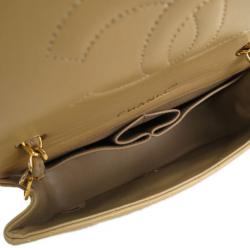 مملوكة مسبقًا Chanel Beige Lambskin Single Flap Shoulder Bag