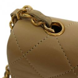 مملوكة مسبقًا Chanel Beige Lambskin Single Flap Shoulder Bag