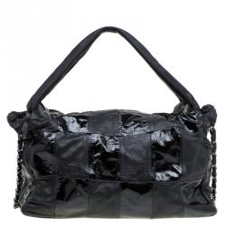 Pre Owned Chanel Black Leather XL Brooklyn Ligne Patchwork Hobo