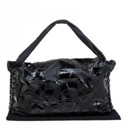 Pre Owned Chanel Black Leather XL Brooklyn Ligne Patchwork Hobo