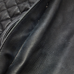 Pre Owned Chanel Black Leather Maxi Chain Around Flap Shoulder Bag