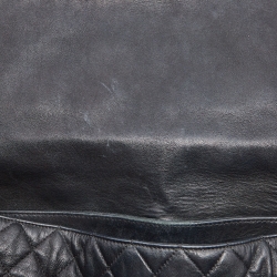 Pre Owned Chanel Black Leather Maxi Chain Around Flap Shoulder Bag