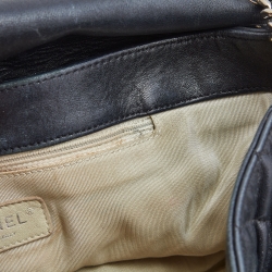 Pre Owned Chanel Black Leather Maxi Chain Around Flap Shoulder Bag