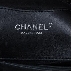 Pre Owned Chanel Black Quilted Iridescent Leather Medium Just Mademoiselle Bowling Bag