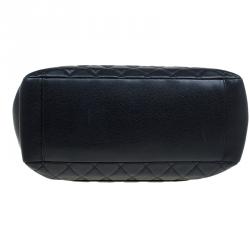 Pre Owned حقيبة يد شانيل غراند شوبينغ جلد كافيار مبطنة سوداء